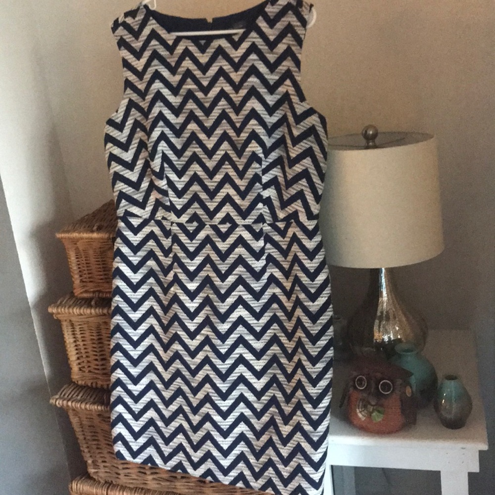 Navy and White Dress